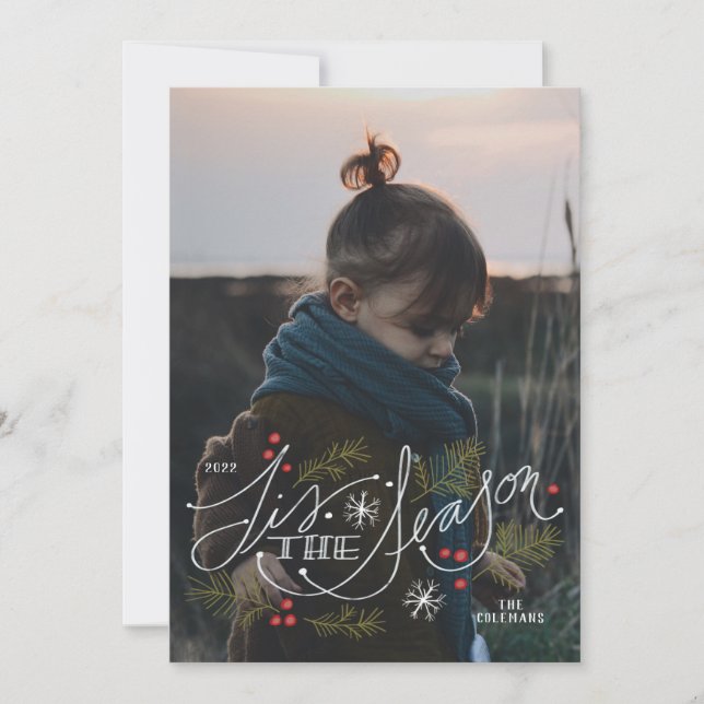 Tis The Season Photo Holiday Card (Front)