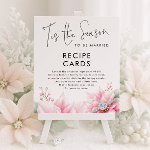 Tis the season Poinsettia Bridal Shower Recipes Poster