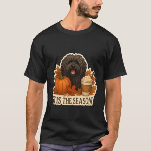 Tis The Season Puli Dog Fall Autumn Pumpkin Leaves T-Shirt