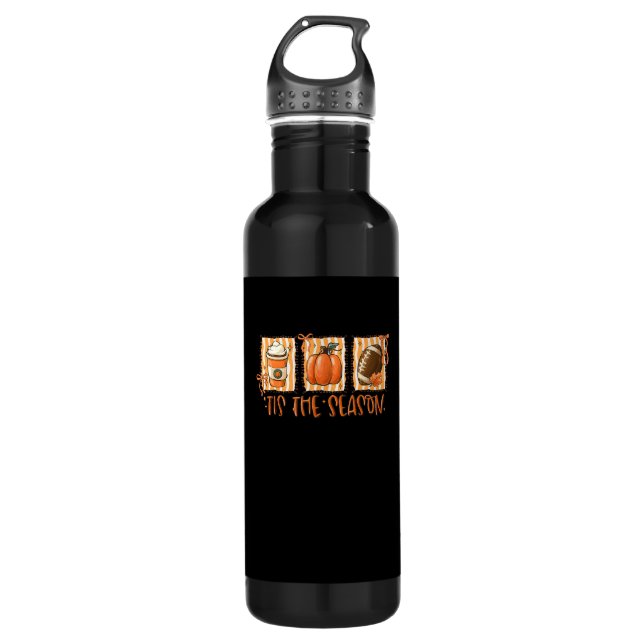 Tis The Season Pumpkin American Football Thanksgiv 710 Ml Water Bottle (Front)