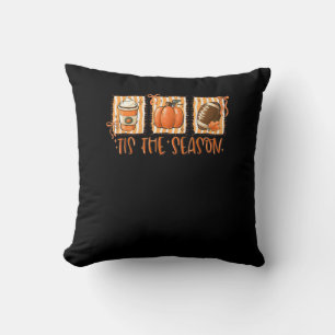 Tis The Season Pumpkin American Football Thanksgiv Cushion