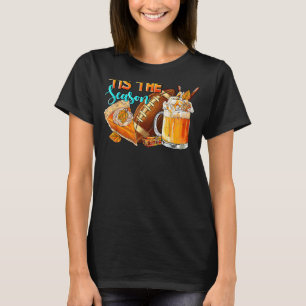 Tis The Season Pumpkin And Spice Football Hallowee T-Shirt