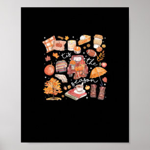 Tis The Season Pumpkin Autumn Fall Yall Leaves Tha Poster