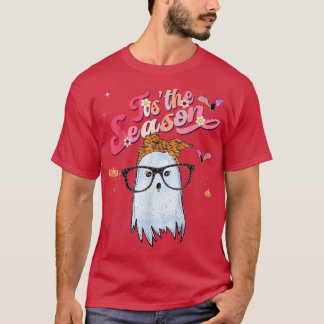 Tis' The Season Pumpkin Boo 60s 70s Hippie Hallowe T-Shirt