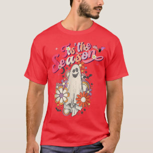 Tis the Season Pumpkin Boo 60s 70s Hippie Hallowee T-Shirt