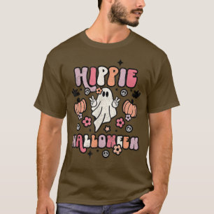Tis The Season Pumpkin Boo 60s 70s Hippie Hallowee T-Shirt