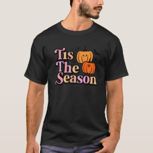 Tis the Season Pumpkin Boo 60s 70s Hippie Hallowee T-Shirt