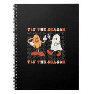 Tis The Season Pumpkin Boo 70s Halloween Costume Notebook