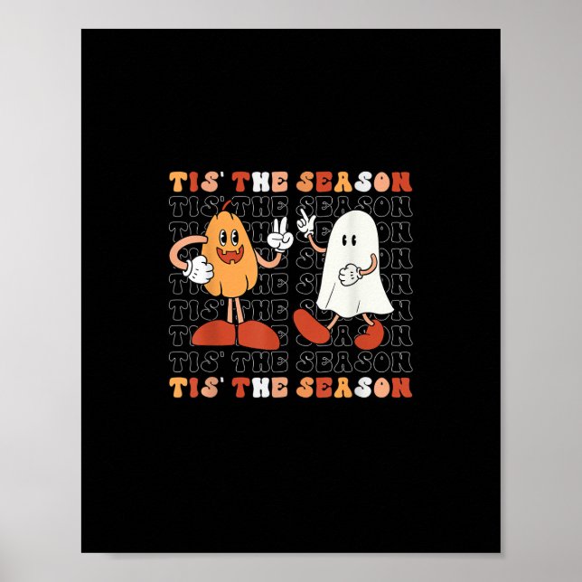 Tis The Season Pumpkin Boo 70s Halloween Costume Poster (Front)
