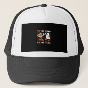 Tis The Season Pumpkin Boo 70s Halloween Costume Trucker Hat