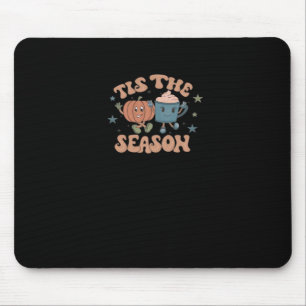 Tis The Season Pumpkin Fall Coffee Retro Mouse Mat