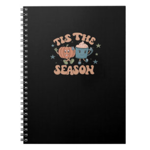 Tis The Season Pumpkin Fall Coffee Retro Notebook
