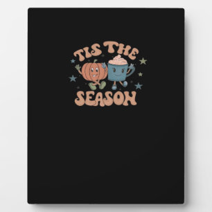 Tis The Season Pumpkin Fall Coffee Retro Plaque