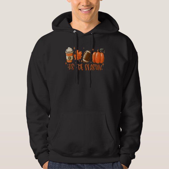 Tis The Season Pumpkin Football Spice Fall Thanksg Hoodie (Front)