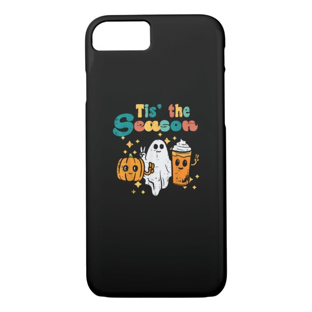 Tis The Season Pumpkin Latte Retro Halloween Fall Case-Mate iPhone Case (Back)