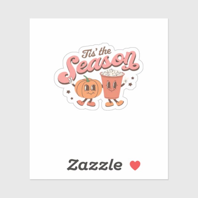 Tis The Season Pumpkin Leaf Latte Fall Thanksgivin (Sheet)