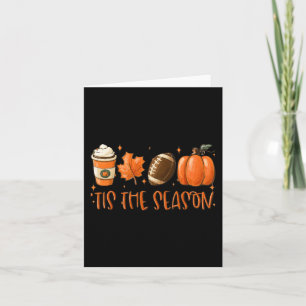 Tis The Season Pumpkin Leaf Latte Fall Thanksgivin Card