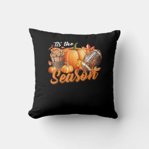 Tis The Season Pumpkin Leaf Latte Fall Thanksgivin Cushion