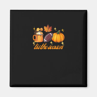 Tis The Season Pumpkin Leaf Latte Fall Thanksgivin Magnet