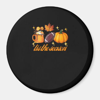 Tis The Season Pumpkin Leaf Latte Fall Thanksgivin Magnet