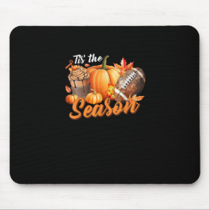 Tis The Season Pumpkin Leaf Latte Fall Thanksgivin Mouse Mat