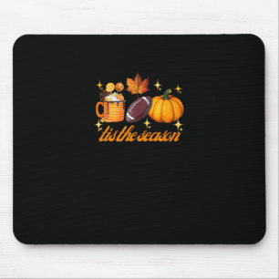 Tis The Season Pumpkin Leaf Latte Fall Thanksgivin Mouse Mat