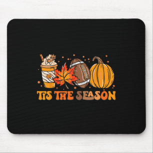 Tis The Season Pumpkin Leaf Latte Fall Thanksgivin Mouse Mat
