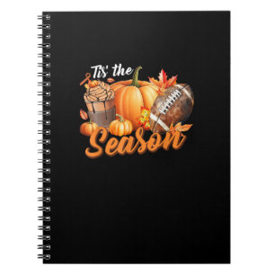 Tis The Season Pumpkin Leaf Latte Fall Thanksgivin Notebook