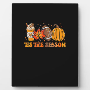 Tis The Season Pumpkin Leaf Latte Fall Thanksgivin Plaque