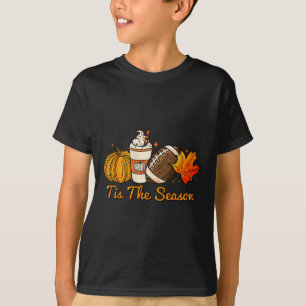 Tis The Season Pumpkin Leaf Latte Fall Thanksgivin T-Shirt