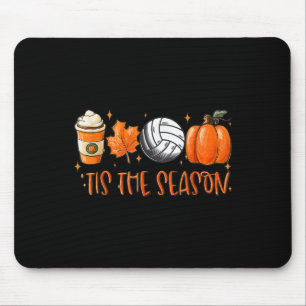 Tis The Season Pumpkin Leaf Latte Fall Volleyball  Mouse Mat