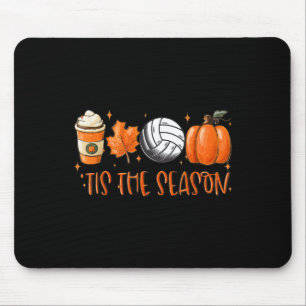 Tis The Season Pumpkin Leaf Latte Fall Volleyball Mouse Mat
