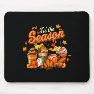 Tis The Season Pumpkin Leaf Latte Fall Volleyball  Mouse Mat