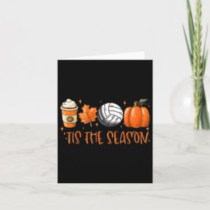 Tis The Season Pumpkin Leaf Latte Fall Volleyll Card
