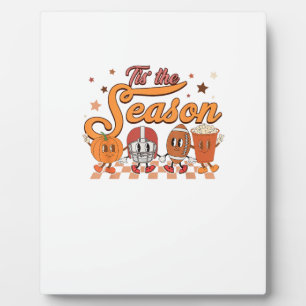 Tis The Season Pumpkin Leaf Latte Football Creativ Plaque