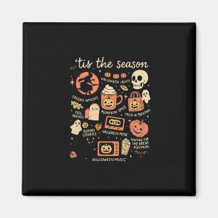 Tis The Season Pumpkin Leaves Autumn Halloween Magnet