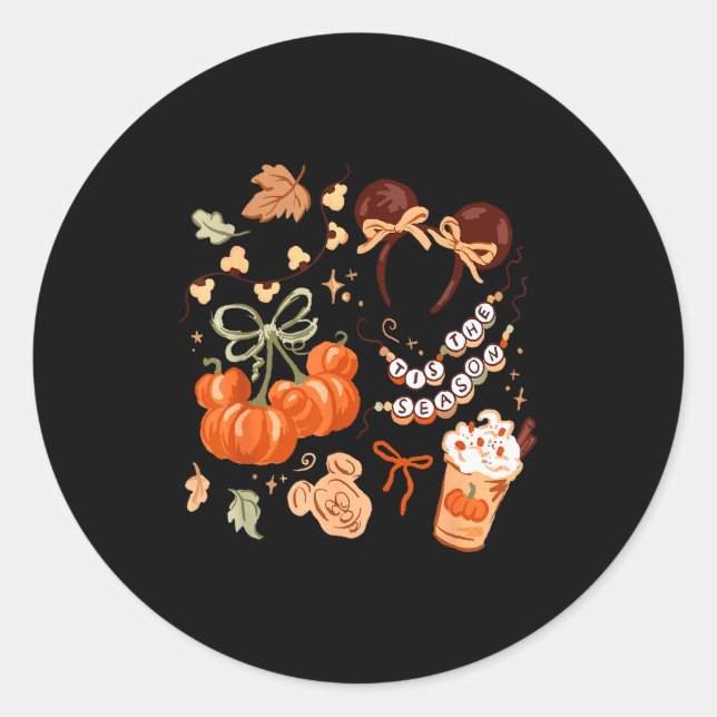 Tis The Season Pumpkin Season, Fall Harvest Autumn Classic Round Sticker (Front)