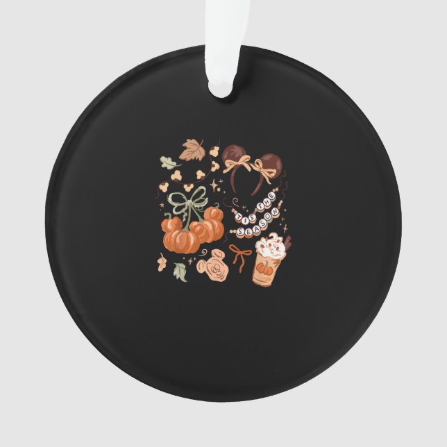 Tis The Season Pumpkin Season, Fall Harvest Autumn Ornament (Front)