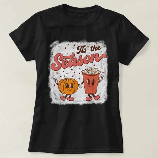 Tis The Season Pumpkin Shirt Spice Fall Autumn Hal (Design Front)