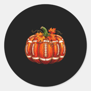 Tis the season pumpkin spice american football classic round sticker
