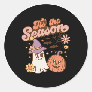 Tis The Season Pumpkin Spice Fall Autumn Hallowee Classic Round Sticker