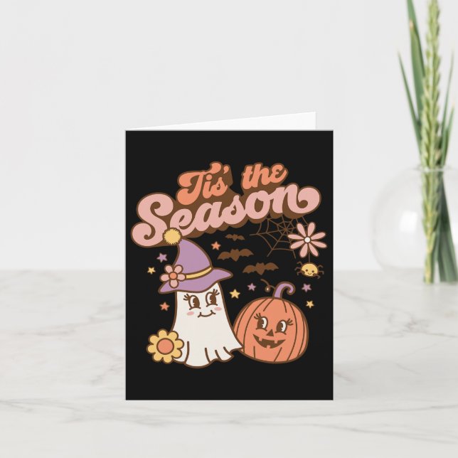 Tis The Season Pumpkin Spice Fall Autumn Halloween Card (Front)