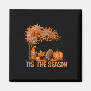 Tis The Season Pumpkin Spice Football Fall Leaves  Magnet