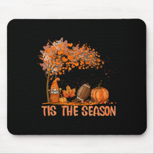Tis The Season Pumpkin Spice Football Fall Leaves  Mouse Mat