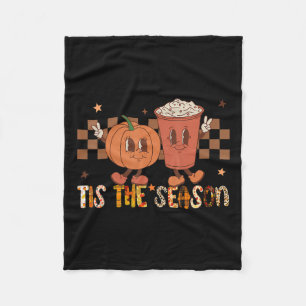 Tis The Season Pumpkin Spice Funny Fall Vibes Autu Fleece Blanket
