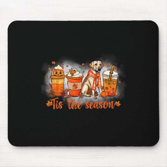 Tis The Season Pumpkin Spice Latte Golden Hallowee Mouse Mat (Front)