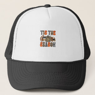 Tis The Season Pumpkin Thanksgiving Football Funny Trucker Hat
