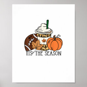 Tis The Season Pumpkin Thanksgiving Football Minim Poster