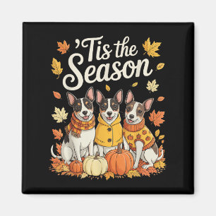 Tis The Season Rat Terrier Fall Autumn Pumpkin Dog Magnet