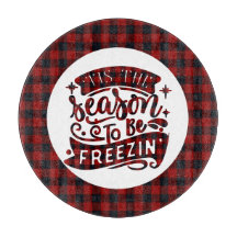 Tis the Season Red Black Fun Christmas Quote Plaid